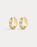 Two-Tone Sierra Bar Hoops - Gold