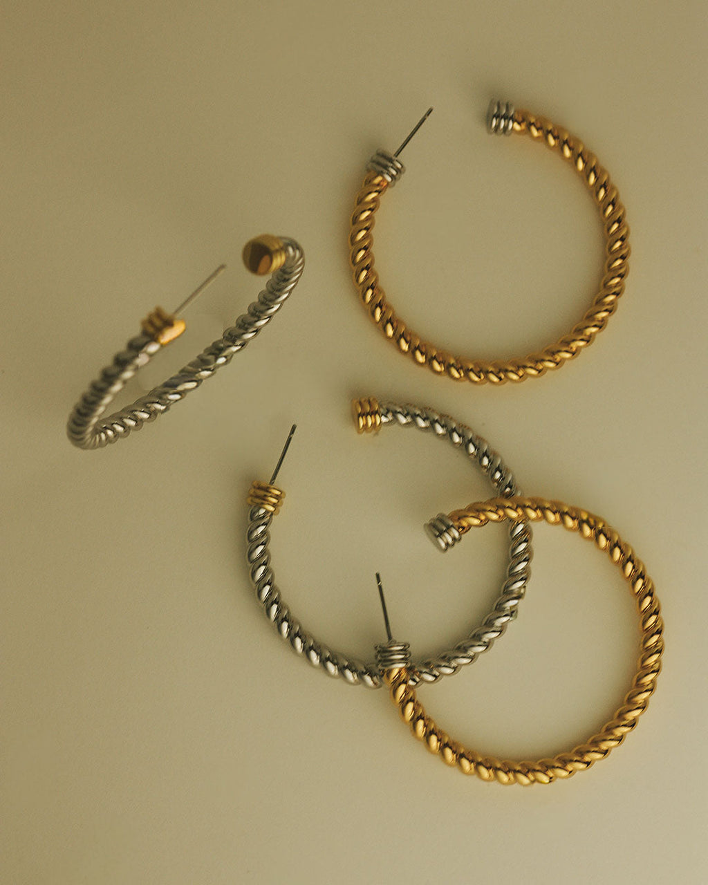 XL Sierra Rope Hoops - Silver — detail view