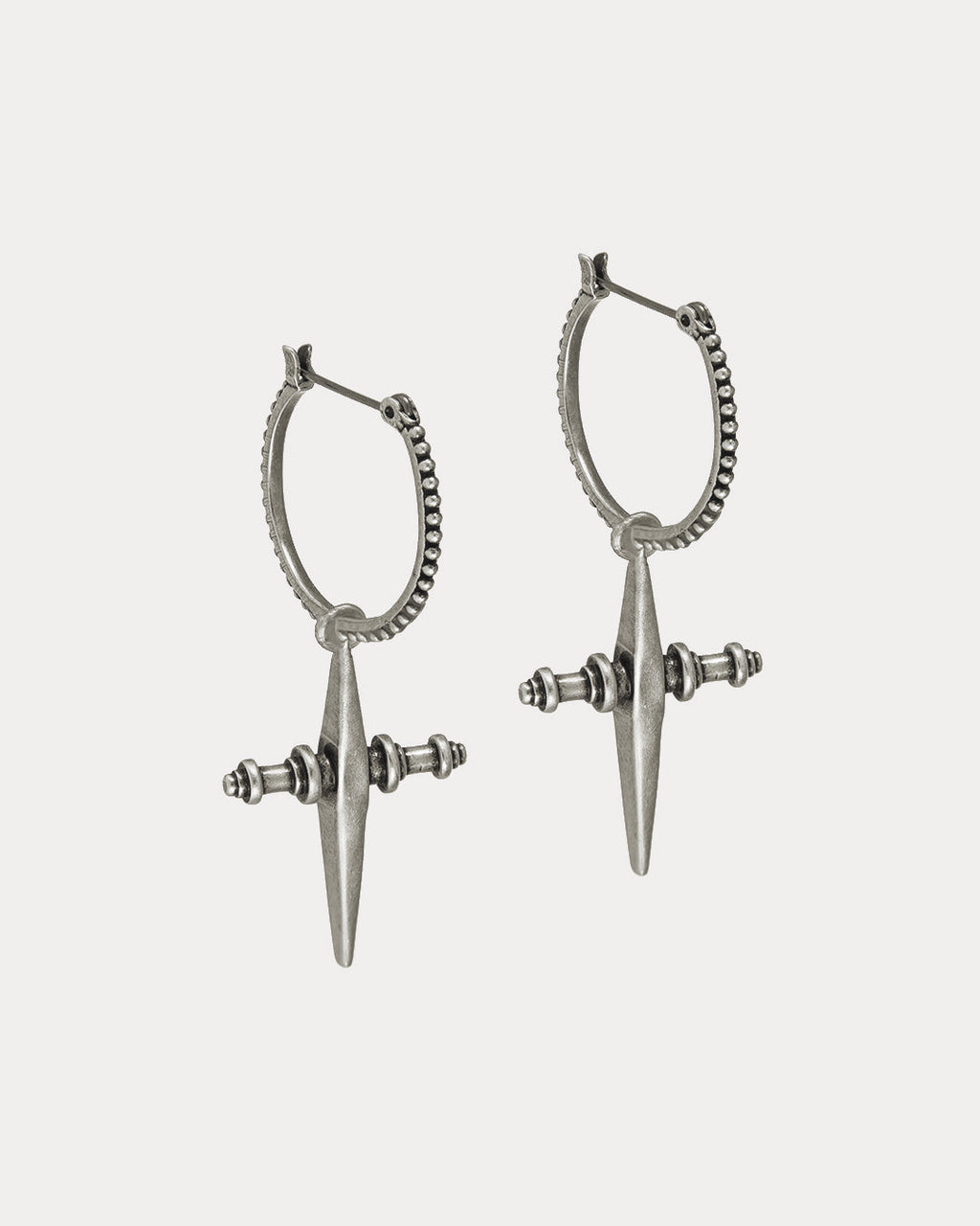 Cross Hoops - Silver