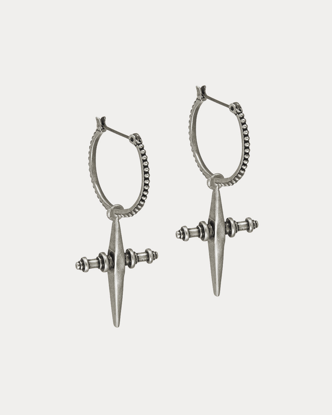 Cross Hoops - Silver