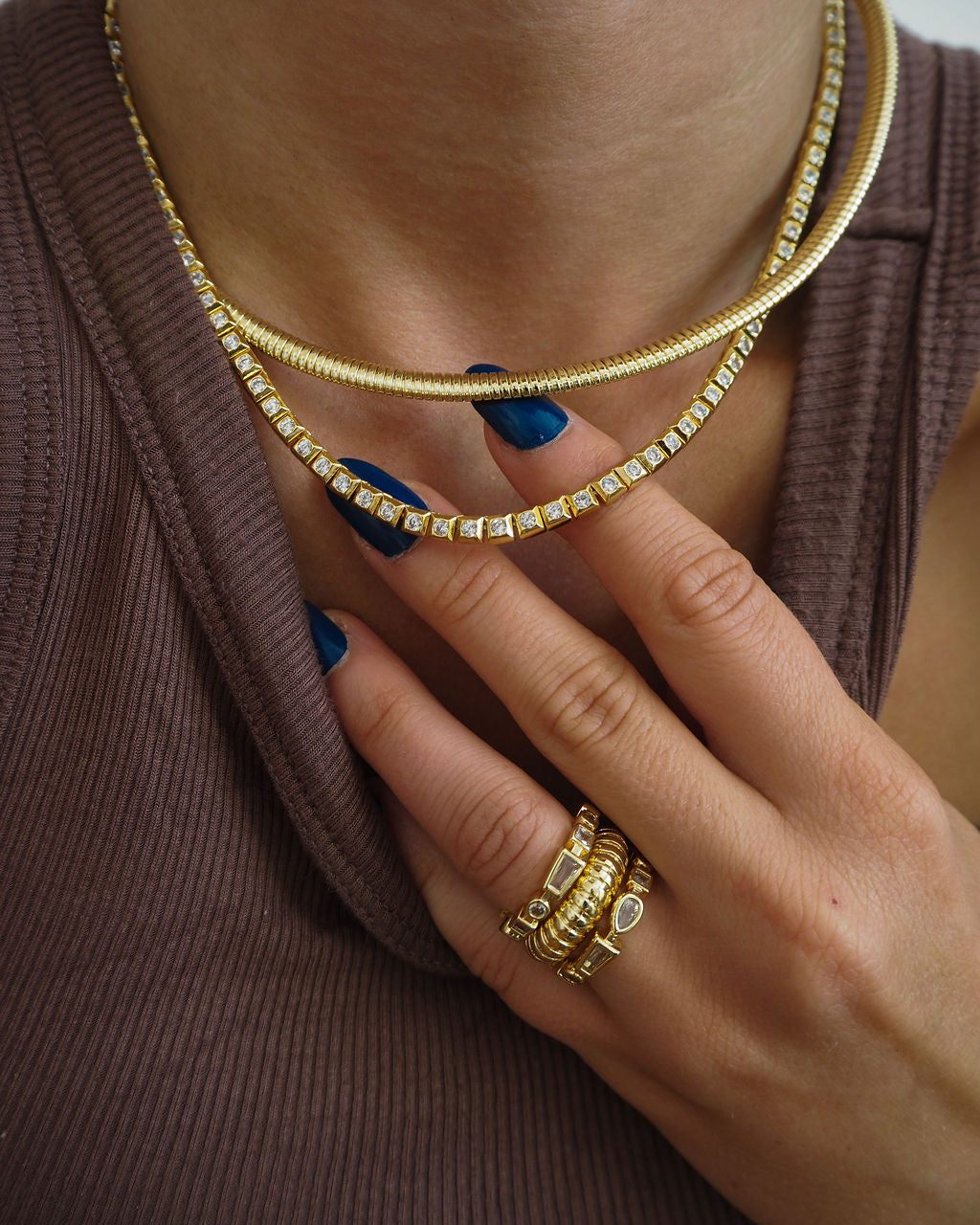 Mini Flex Snake Chain Necklace - Silver — alternate view 2