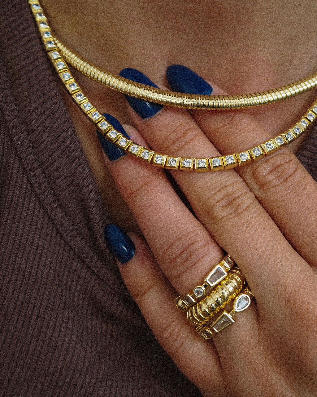 Mini Flex Snake Chain Necklace - Gold — another angle