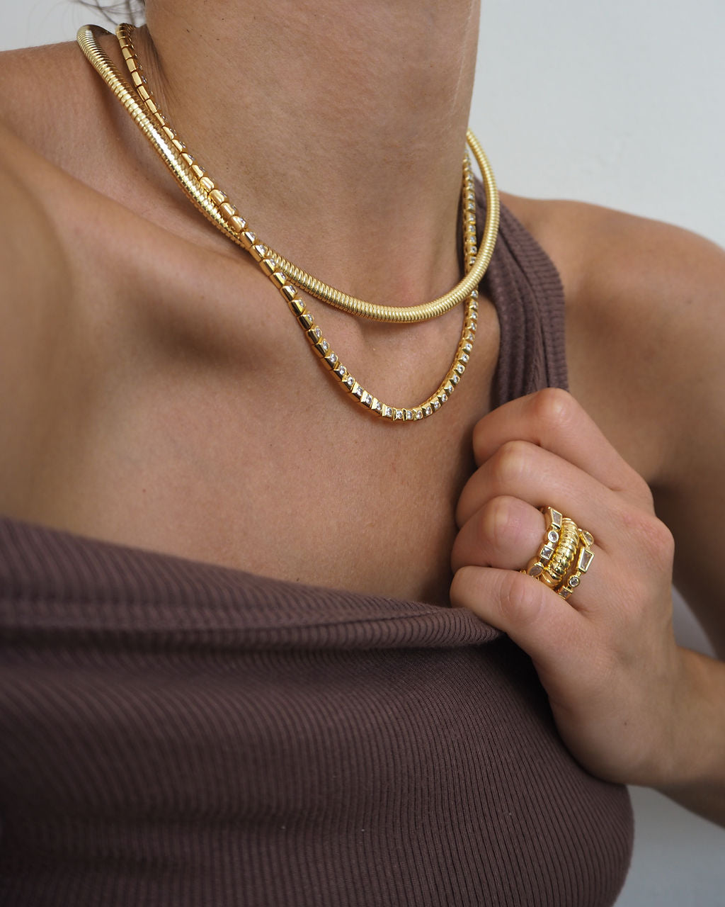 Mini Flex Snake Chain Necklace - Gold — alternate view
