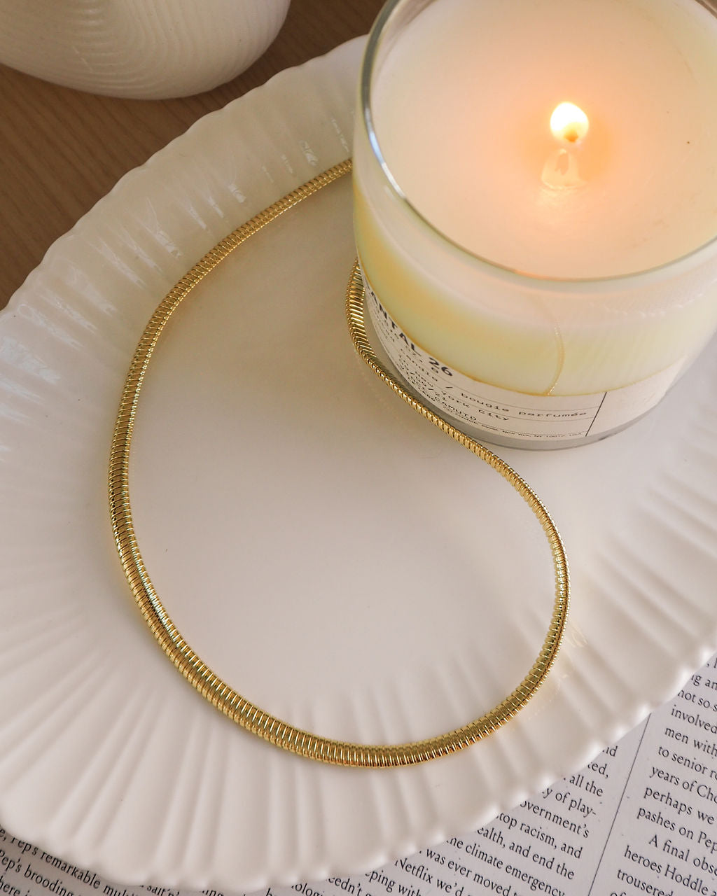 Mini Flex Snake Chain Necklace - Gold — detail view