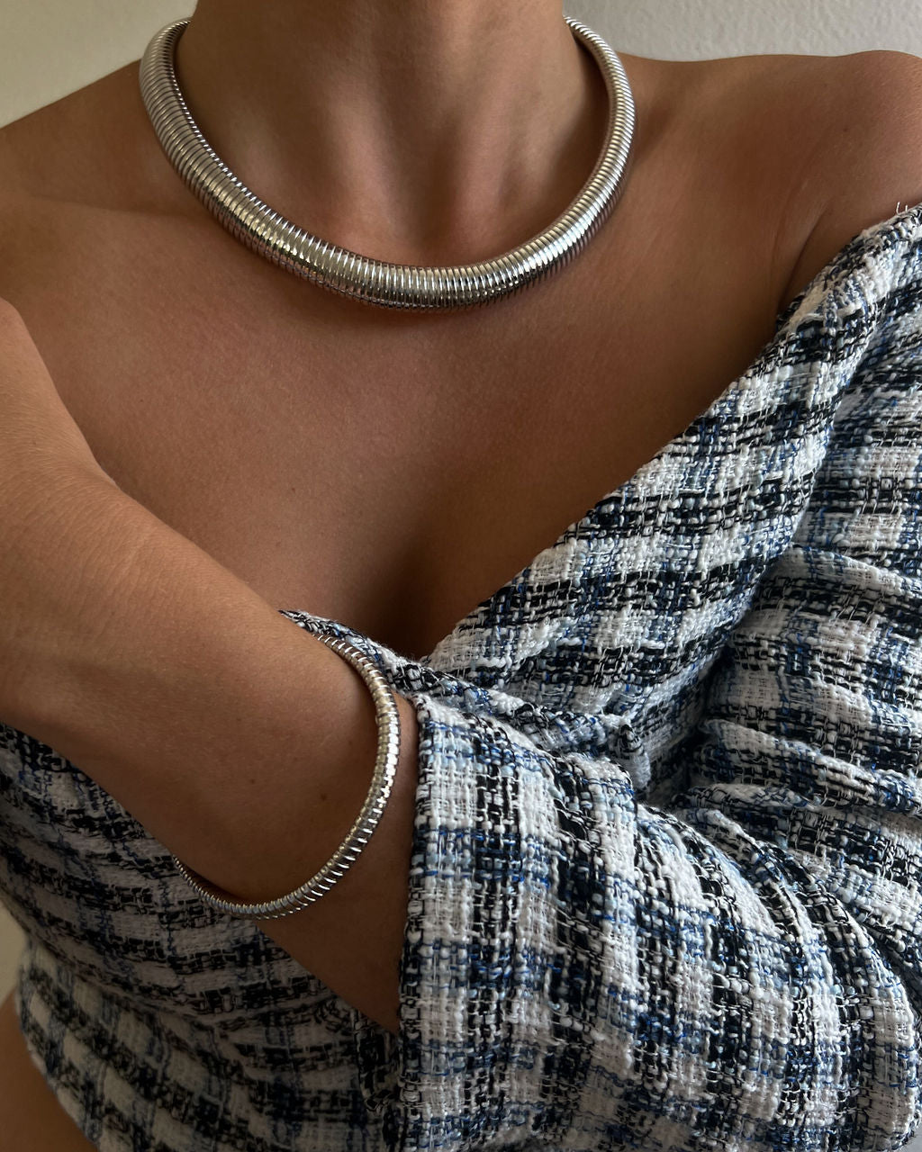 Flex Snake Chain Necklace - Silver — alternate angle