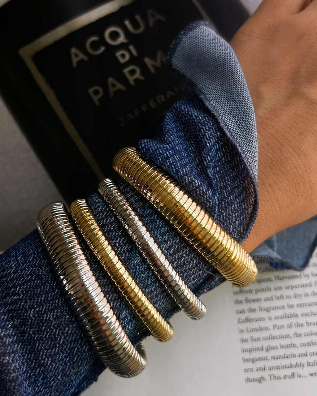Mini Flex Snake Chain Bracelet - Silver — another angle