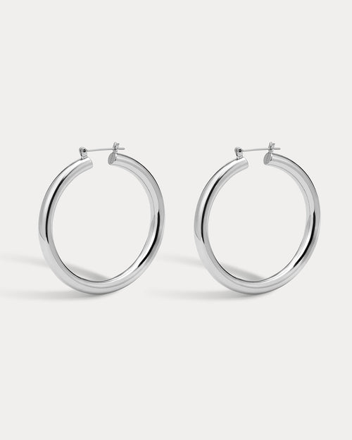 Amalfi Tube Hoops - Silver