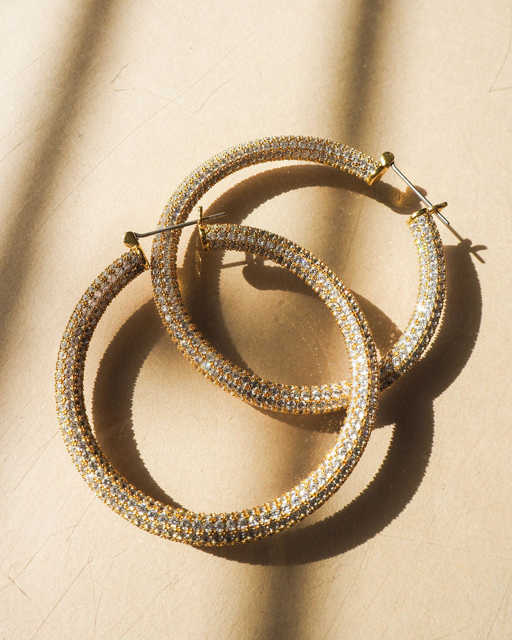 Pave Amalfi Hoops- Gold — another angle