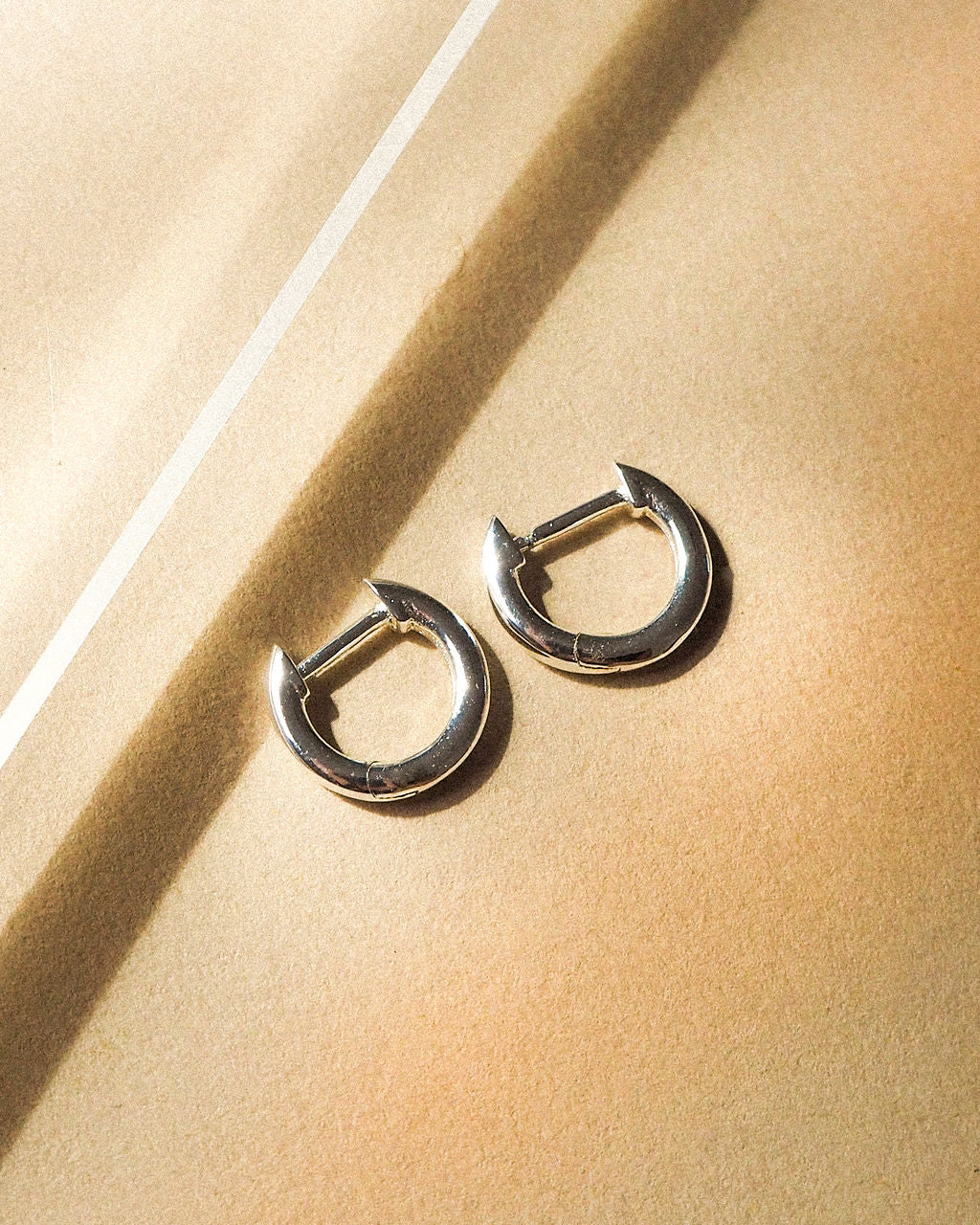 Sicily Huggies - Silver - Earrings — alternate view