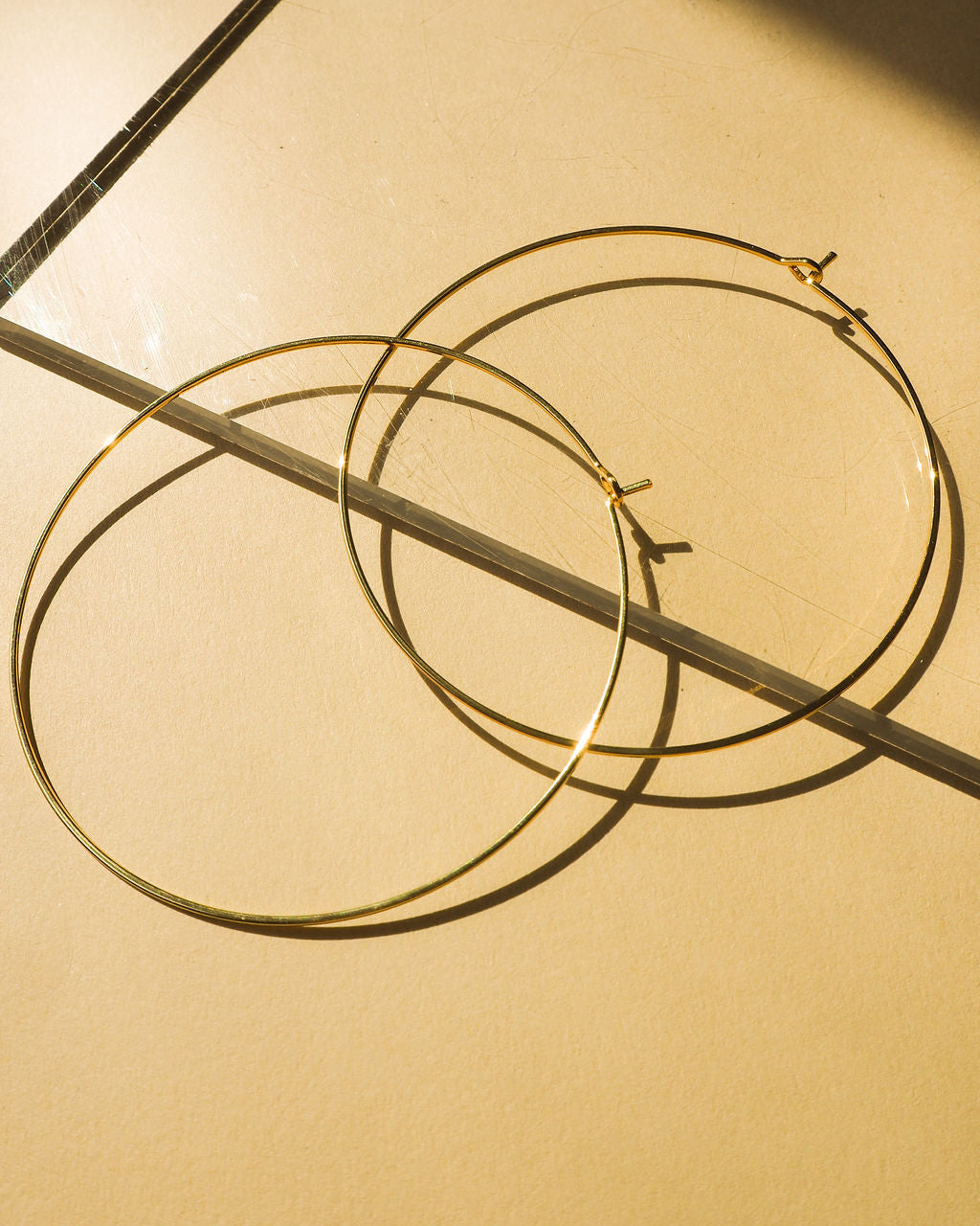 Capri Wire Hoops - Gold — detail view