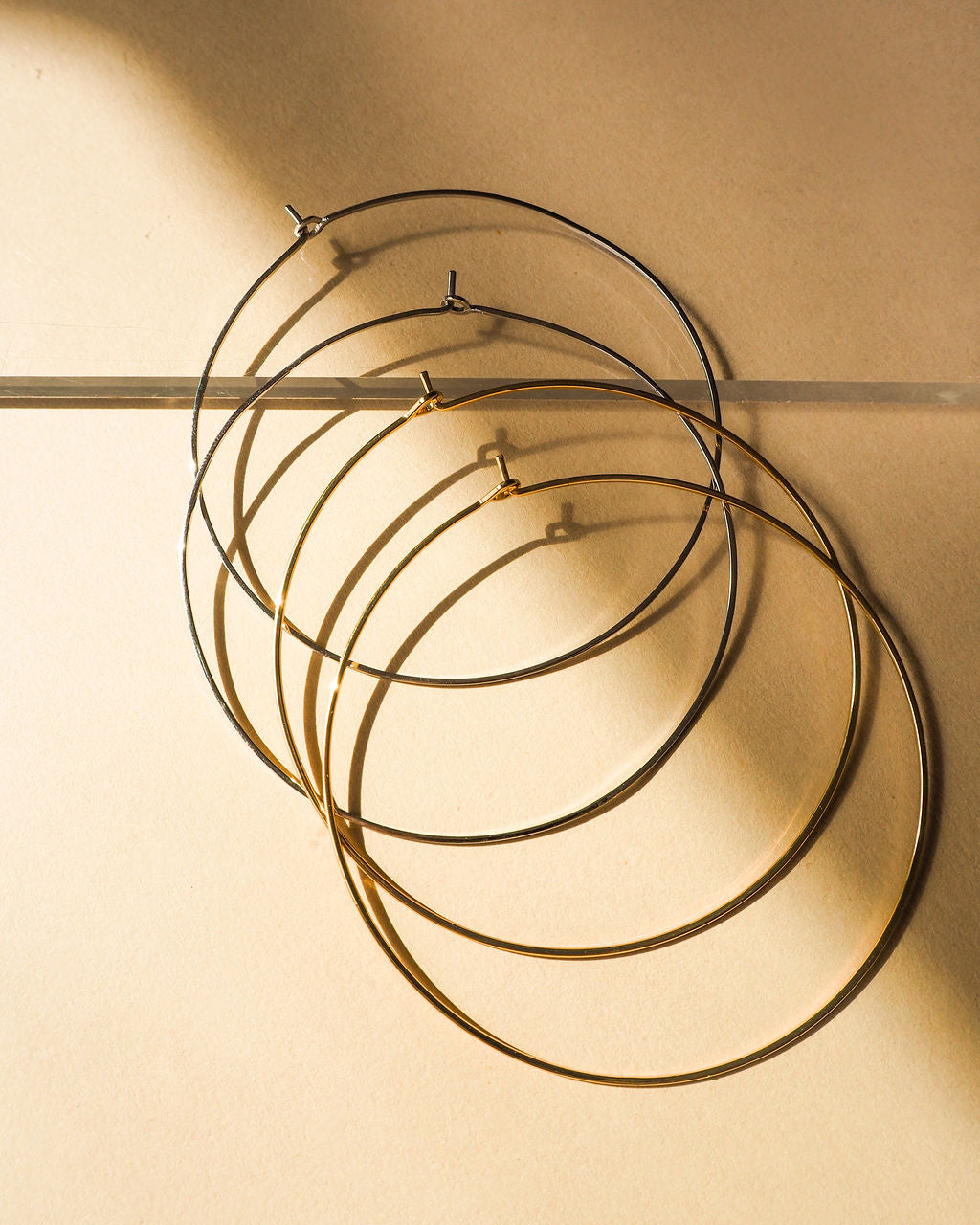 Capri Wire Hoops - Silver — alternate view 2