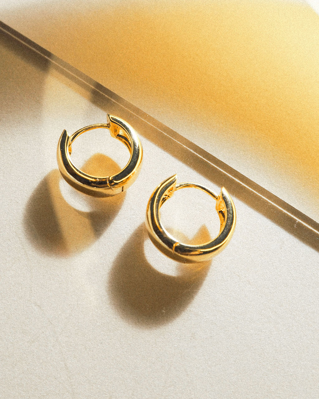 Monaco Huggies & Chain Link Huggies - Gold — another angle