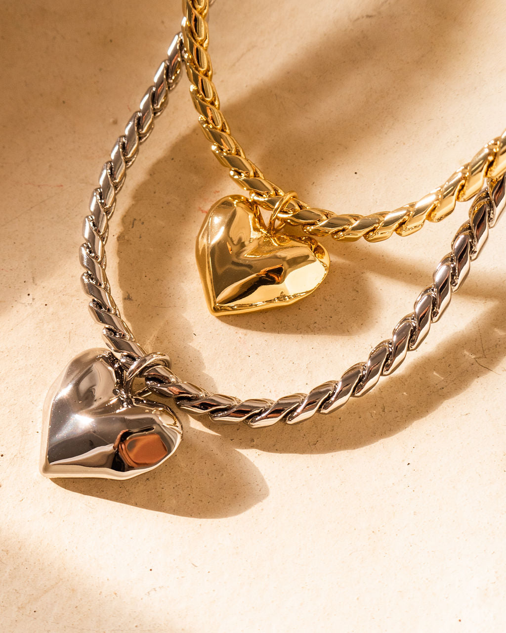 Molten Heart Statement Necklace — detail view