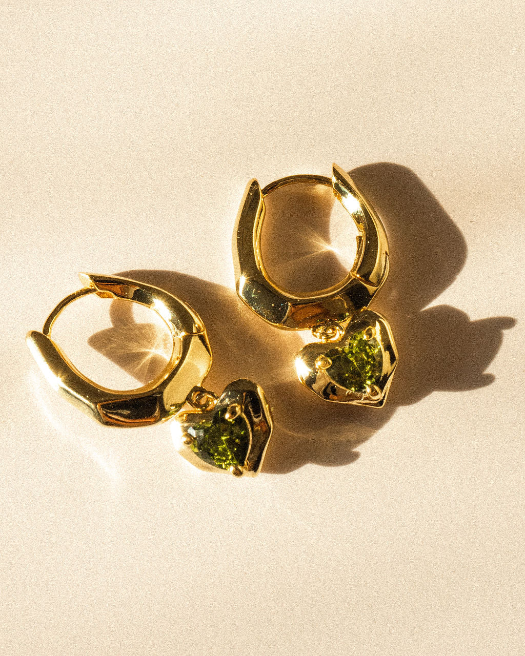 Molten Heart Huggies - Earrings — detail view