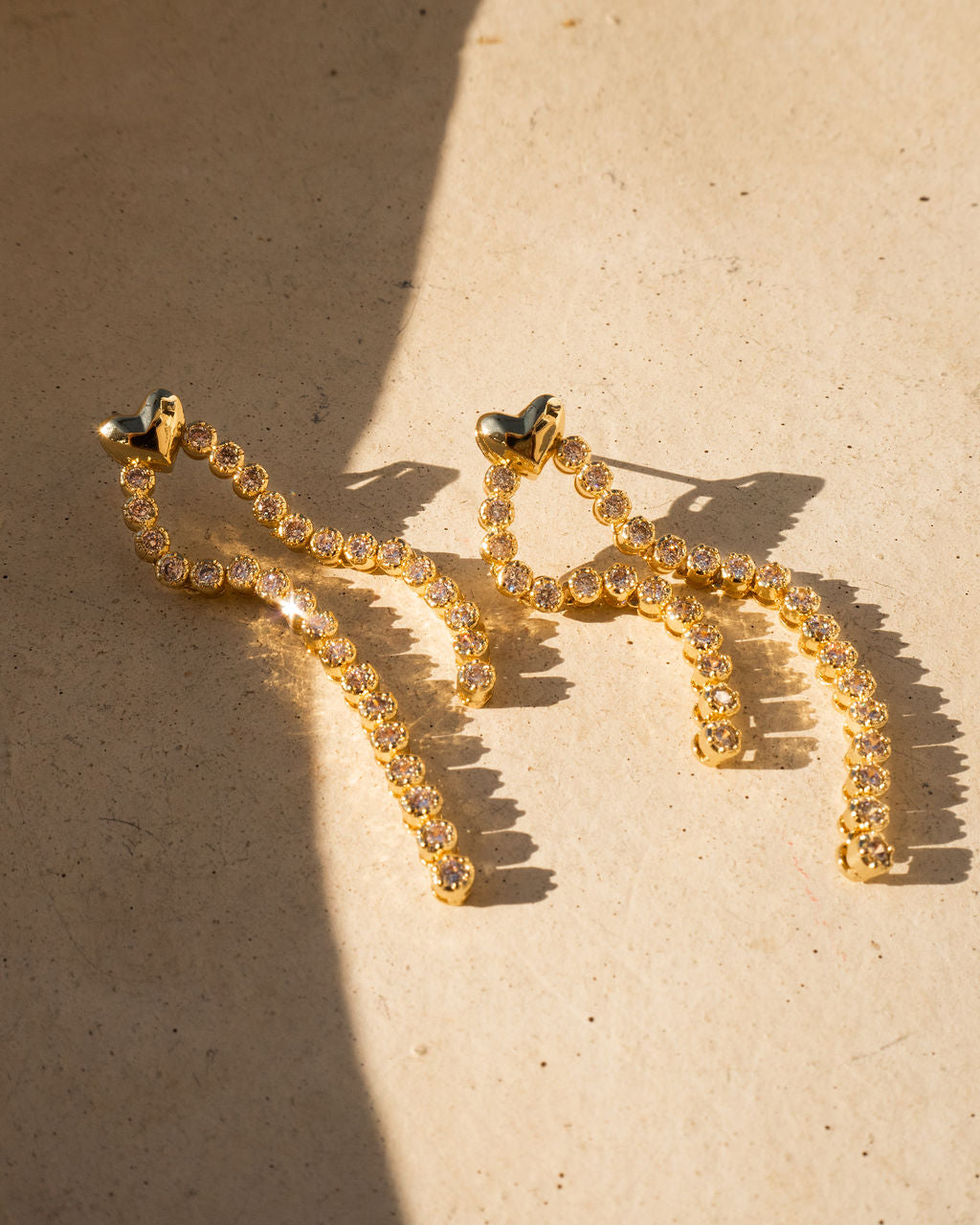 Molten Heart Cascading Studs - Earrings — detail view