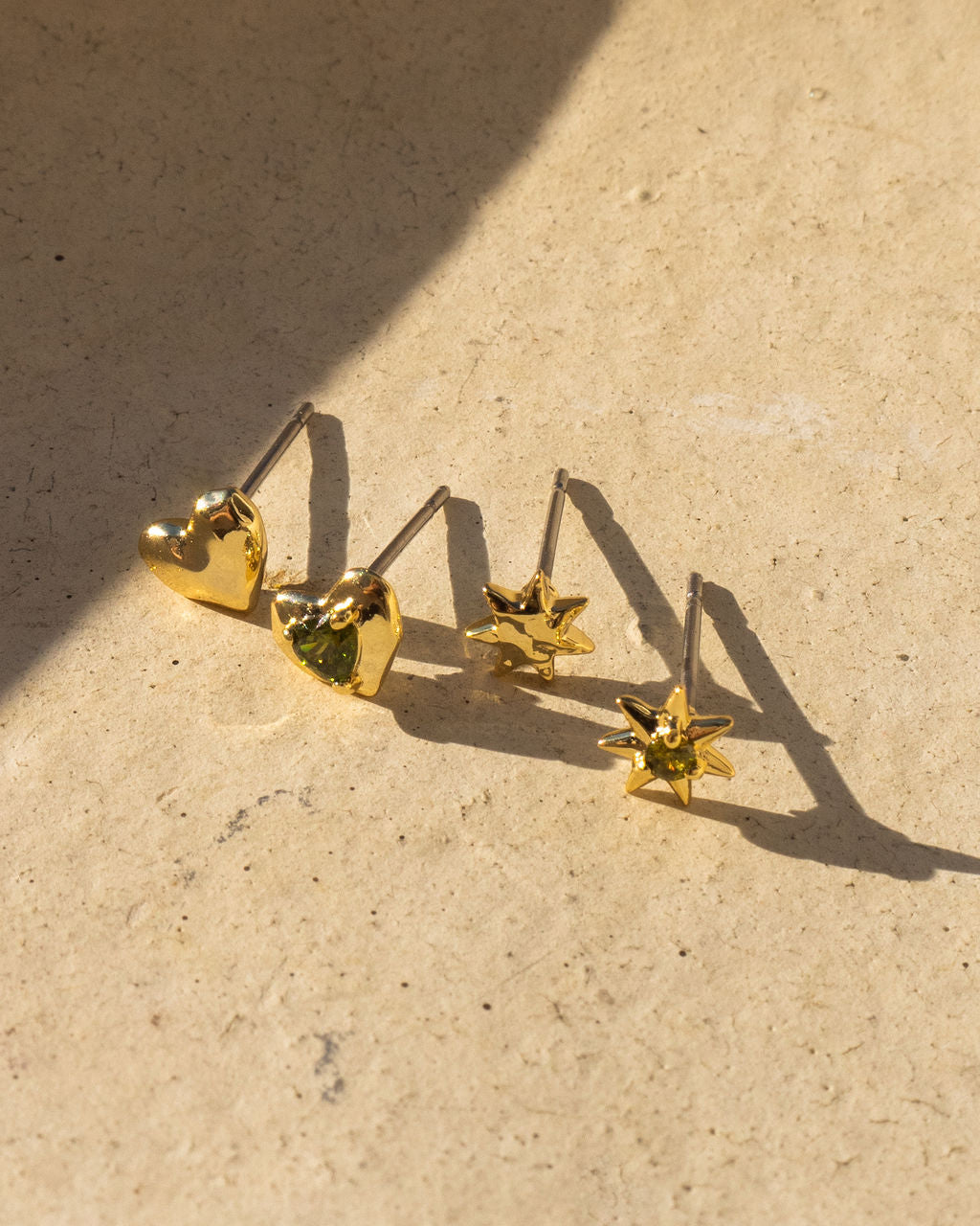 Molten Heart Studs Set - Earrings — another angle