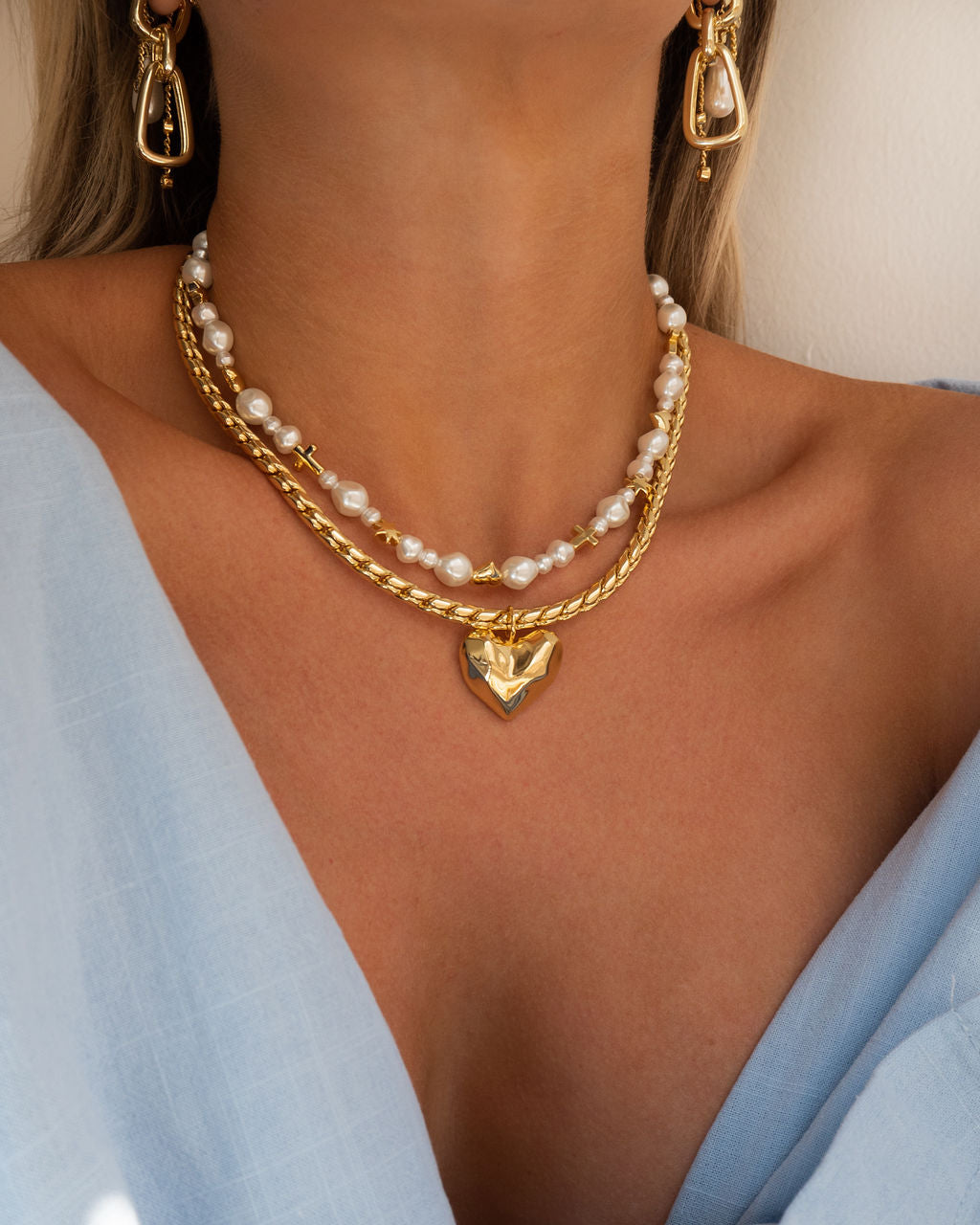 Etoile Pearl Stud Necklace — alternate view 2