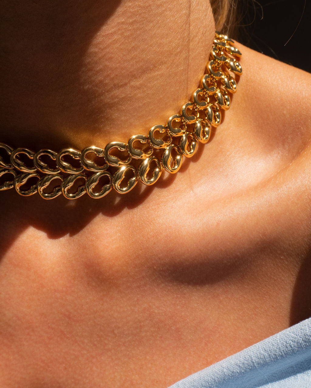 Metal Lace Choker - Necklaces — another angle 2