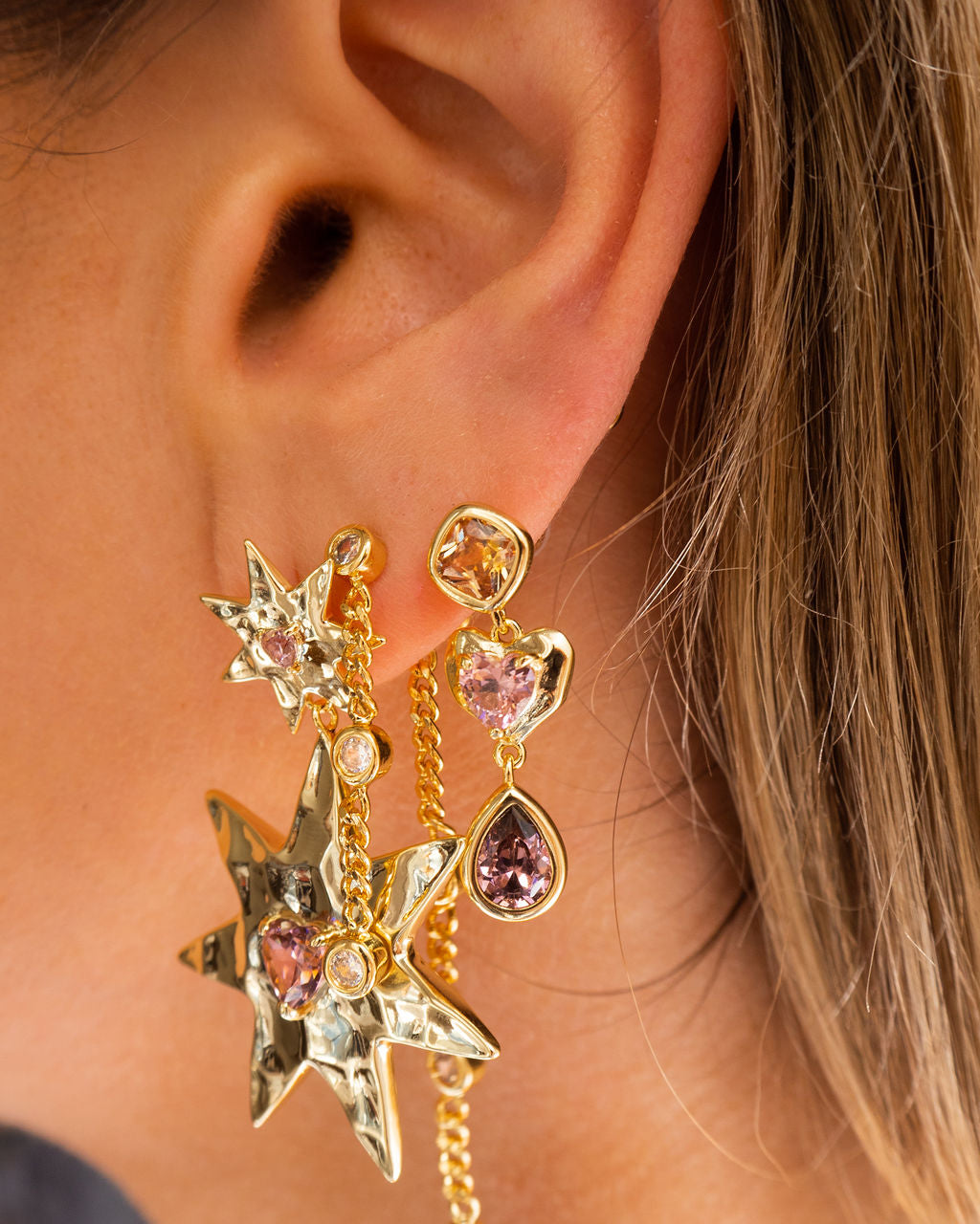 Starry Stud Statement Earrings — alternate angle 2