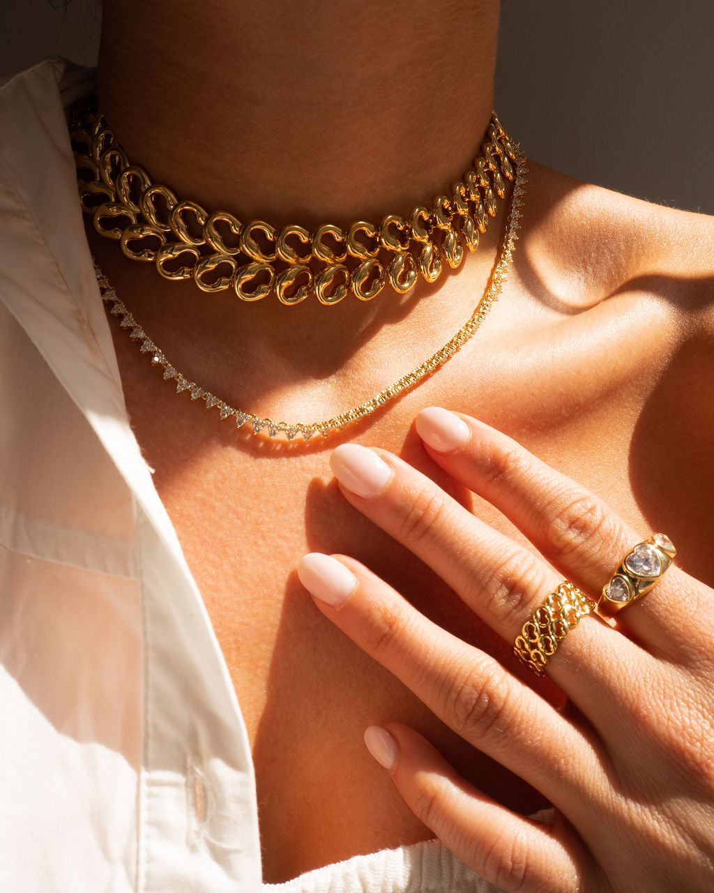 Isabelle Stud Tennis Necklace — alternate view 2