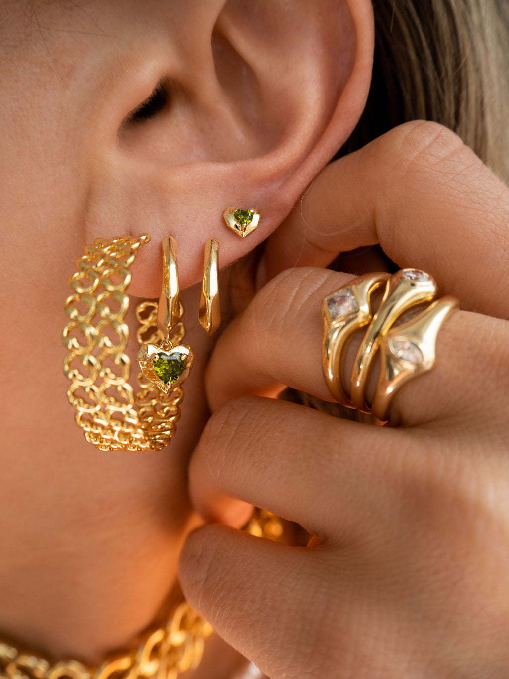 Molten Heart Studs Set - Earrings — alternate view 2