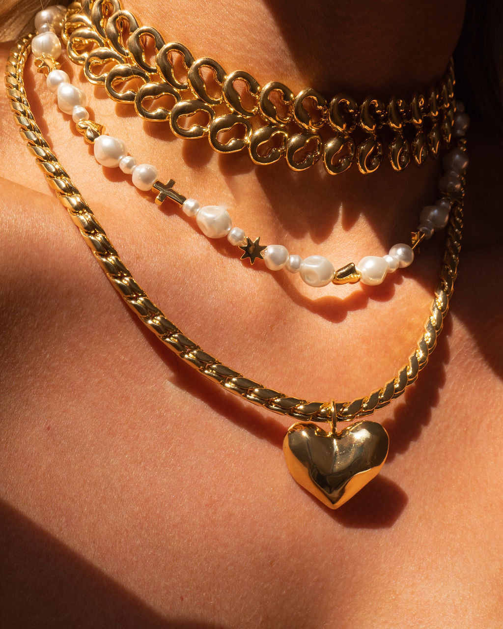 Metal Lace Choker - Necklaces — alternate angle 2