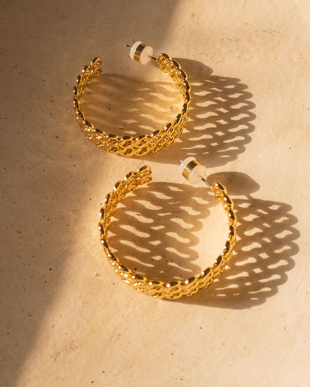 Metal Lace Hoops — another angle