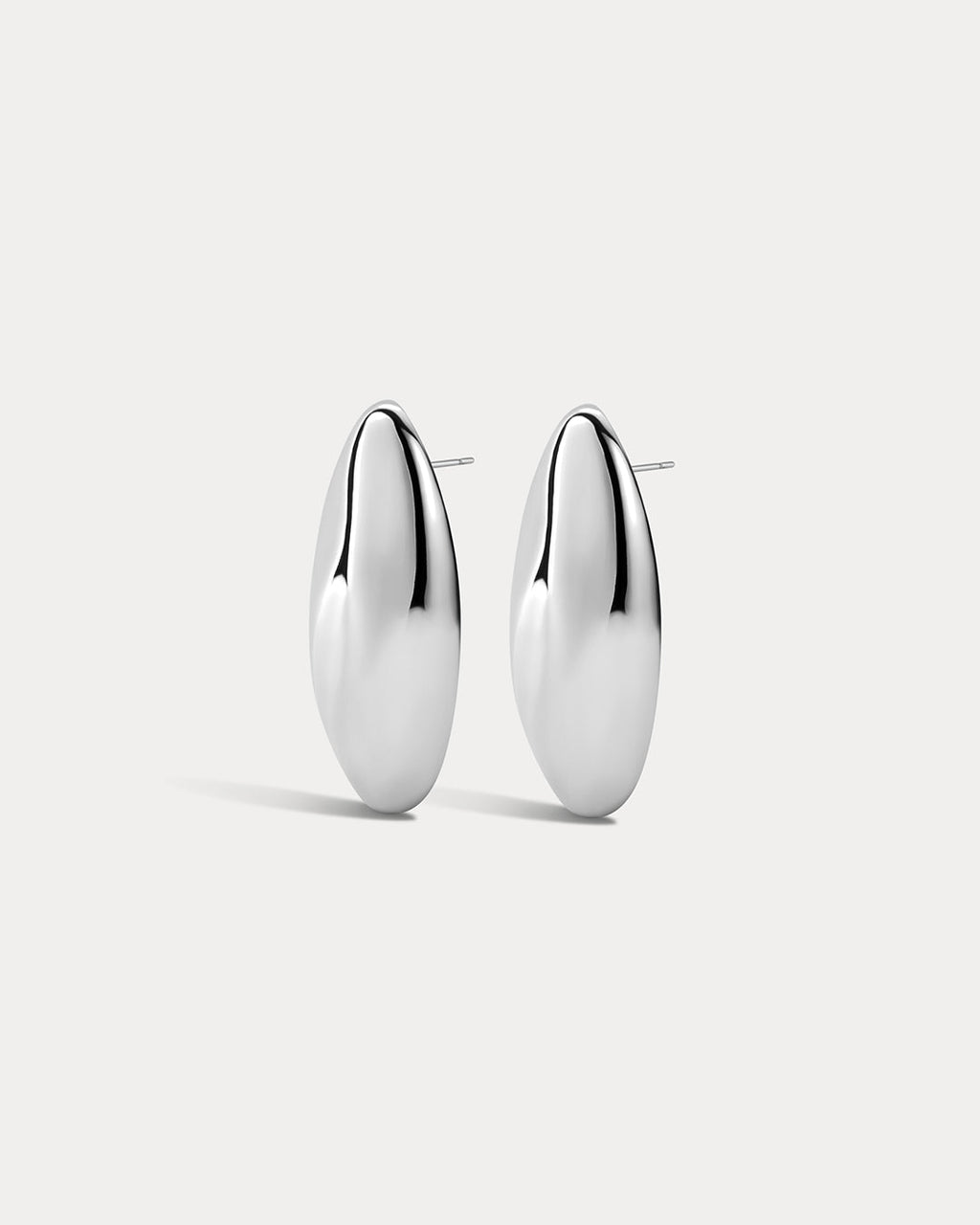 XL Chrome Orb Studs in Silver - Earrings — alternate view