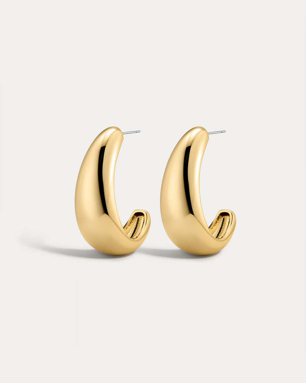 Chrome Orb Hoops in Gold