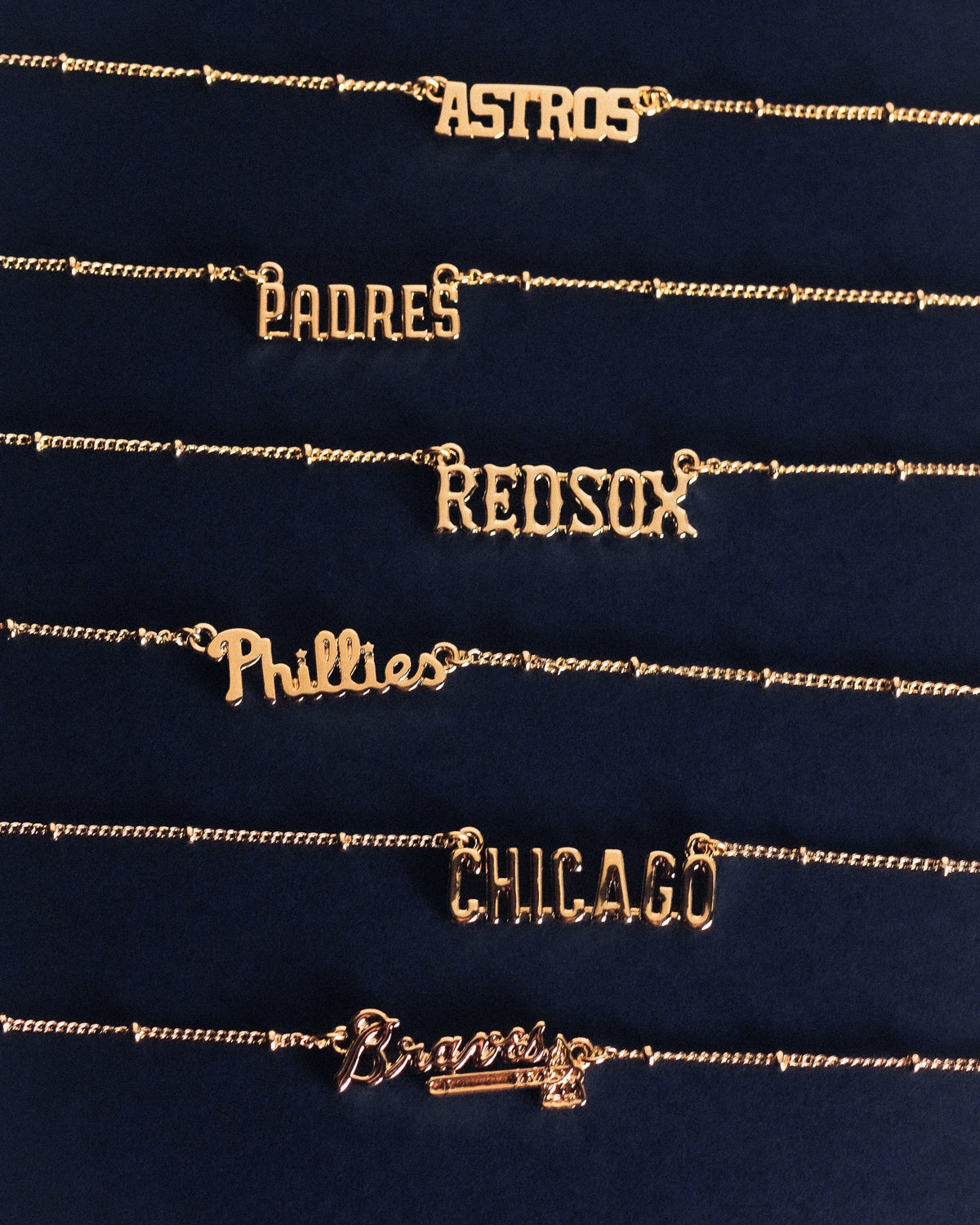 MLB Nameplate Pendant Necklace - Silver — detail view