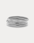 Mini Flex Snake Chain Bracelet- Set of 3 (7mm wide) - Silver