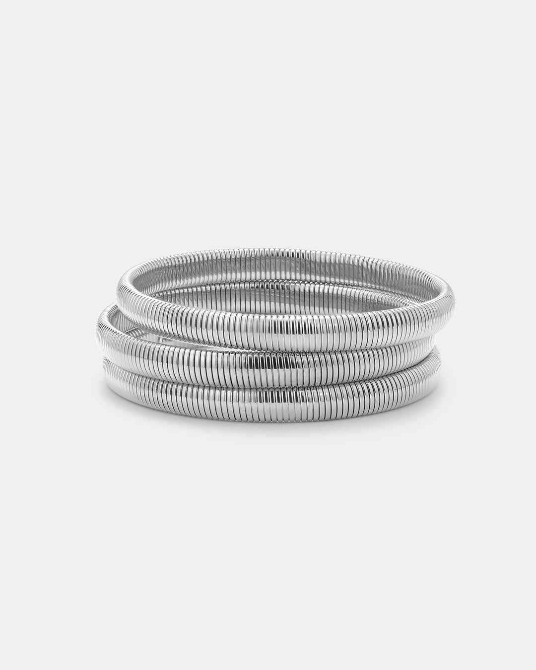 Mini Flex Snake Chain Bracelet- Set of 3 (7mm wide) - Silver