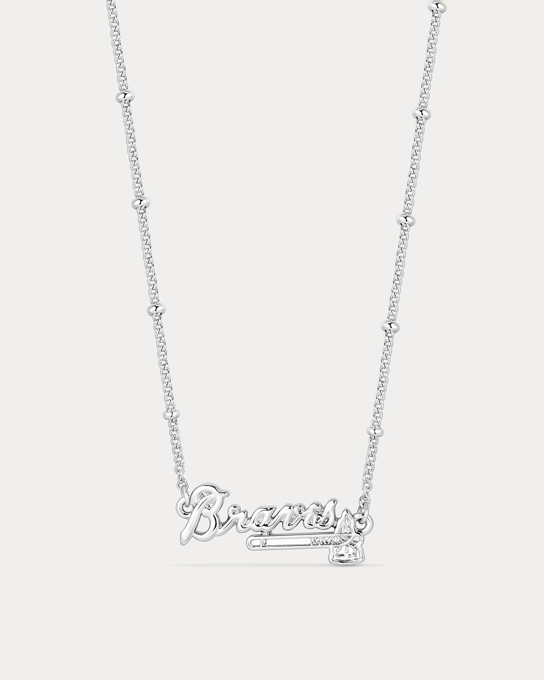 MLB Nameplate Pendant Necklace - Silver — another angle 2