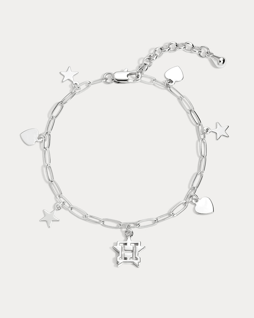 MLB Star + Hearts Logo Charm Bracelet - Silver — alternate angle 2