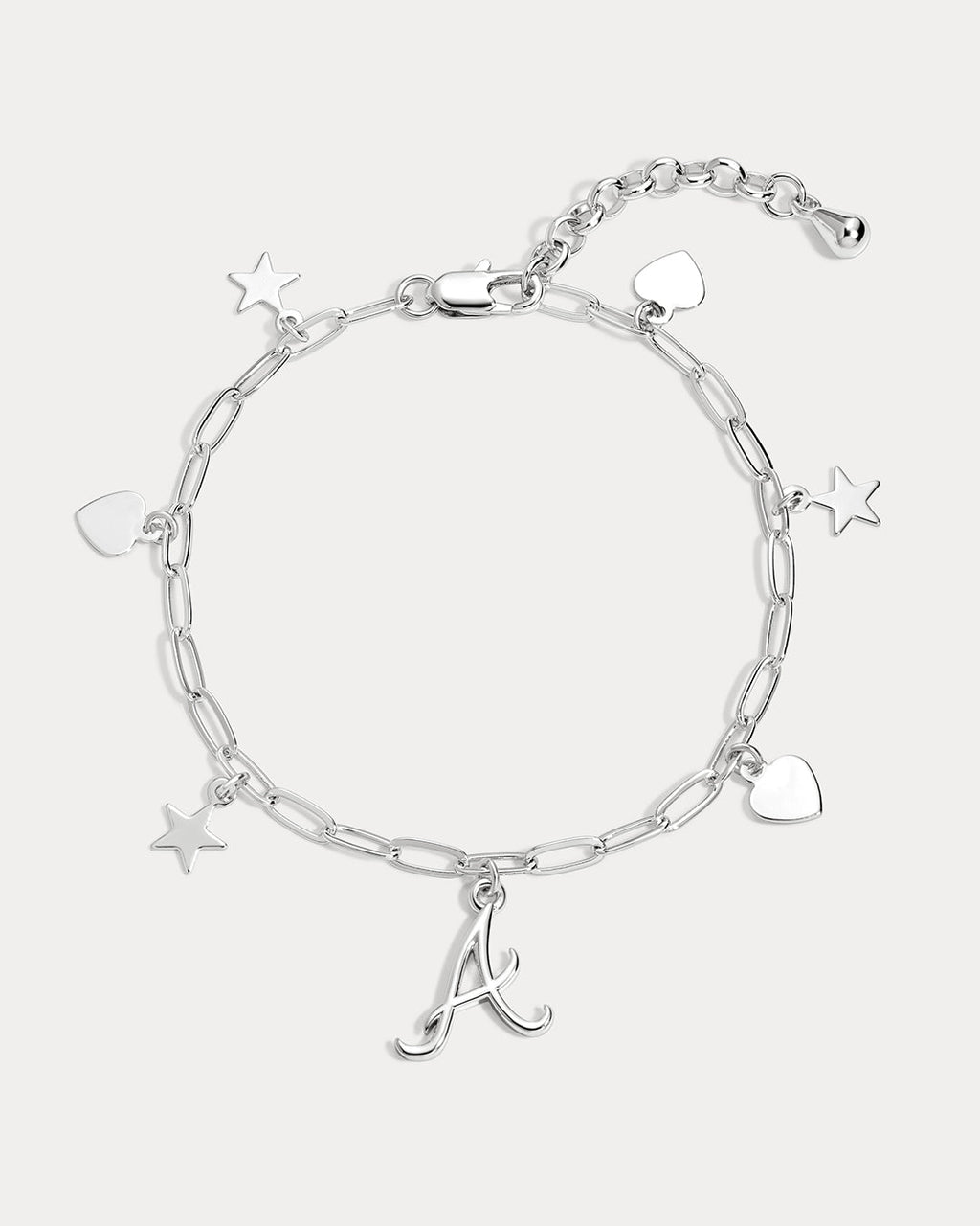 MLB Star + Hearts Logo Charm Bracelet - Silver — detail view 2