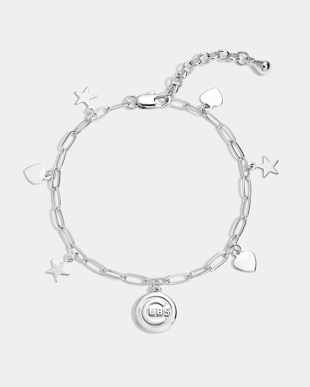 MLB Star + Hearts Logo Charm Bracelet - Silver — another angle 2