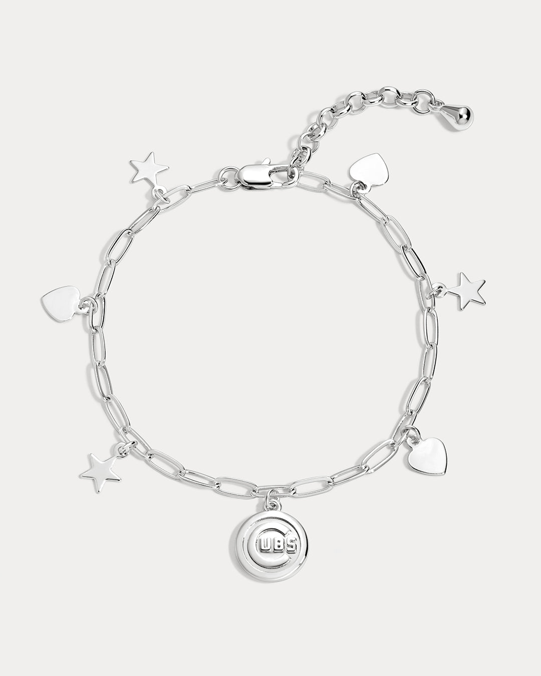 MLB Star + Hearts Logo Charm Bracelet - Silver — another angle 2