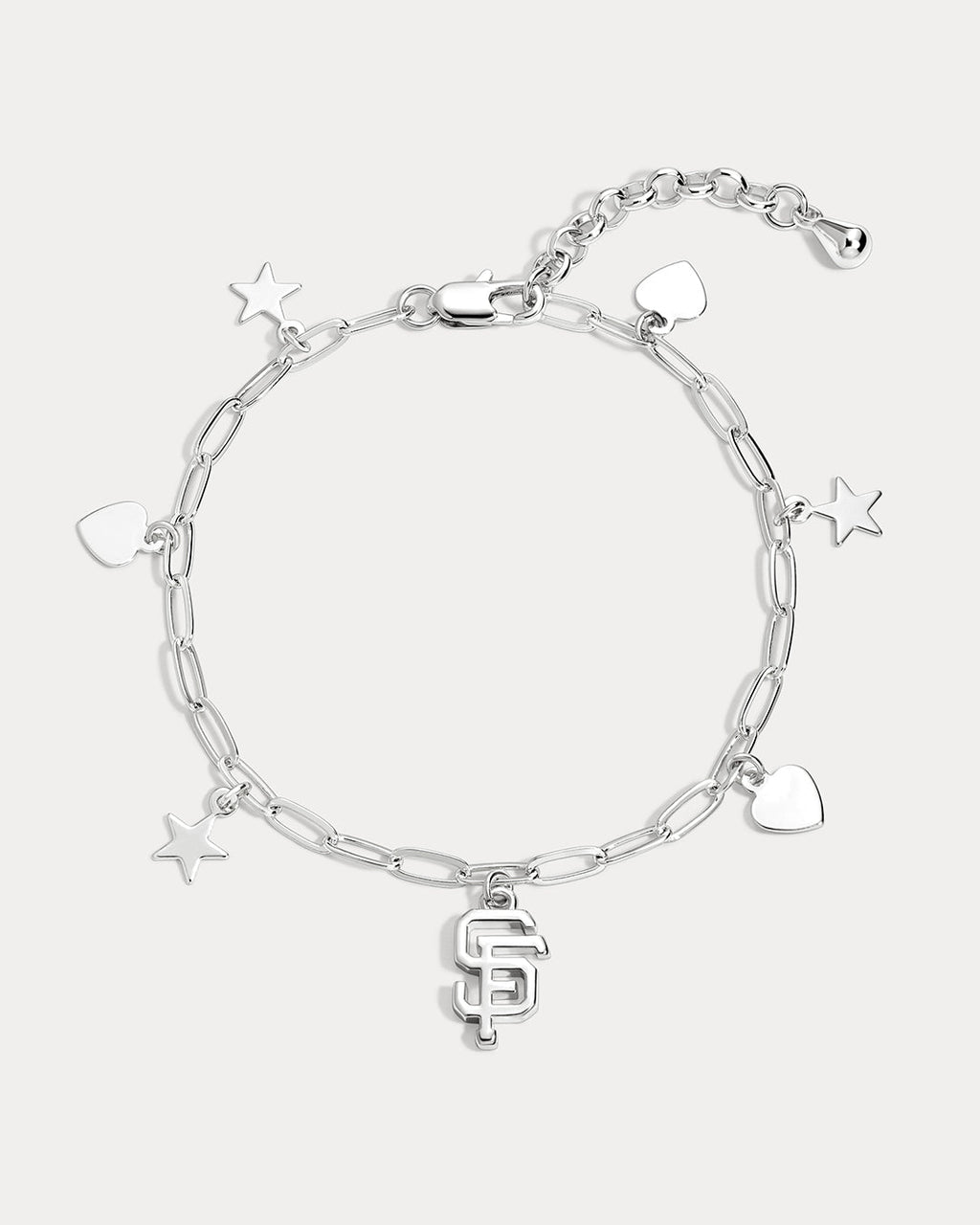 MLB Star + Hearts Logo Charm Bracelet - Silver — alternate view 2 2