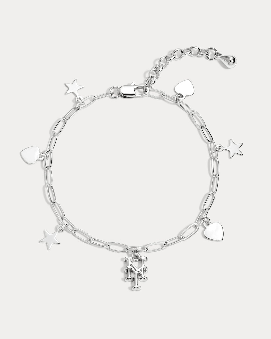 MLB Star + Hearts Logo Charm Bracelet - Silver — alternate view 3