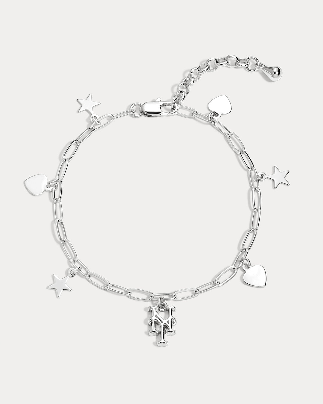 MLB Star + Hearts Logo Charm Bracelet - Silver — alternate view 3