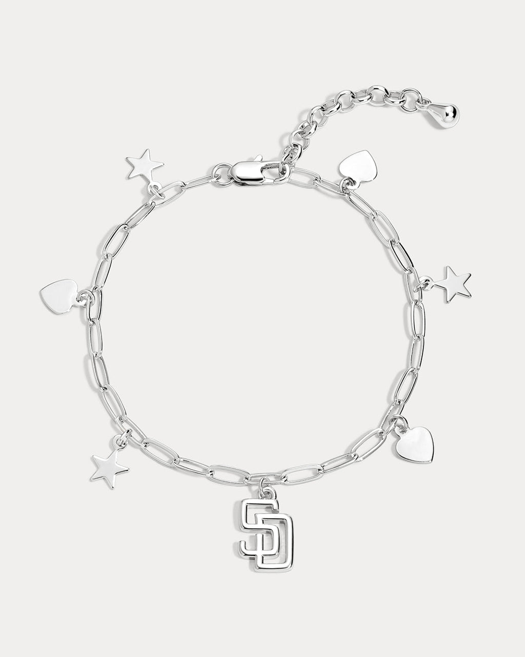 MLB Star + Hearts Logo Charm Bracelet - Silver — alternate view 2
