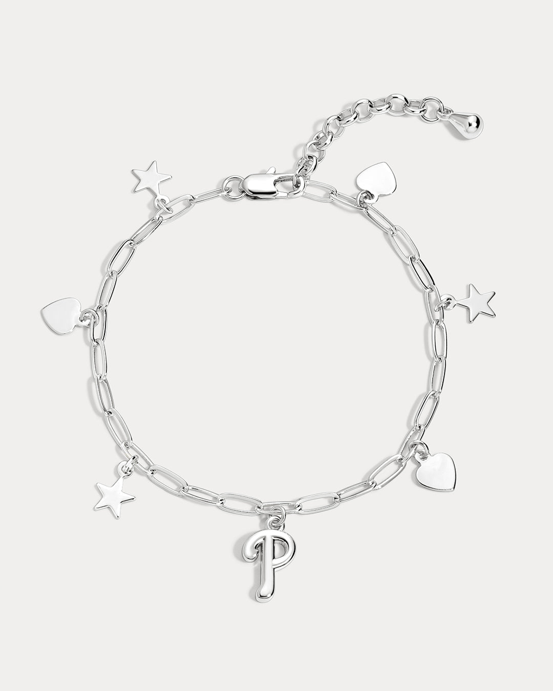 MLB Star + Hearts Logo Charm Bracelet - Silver — alternate view 2