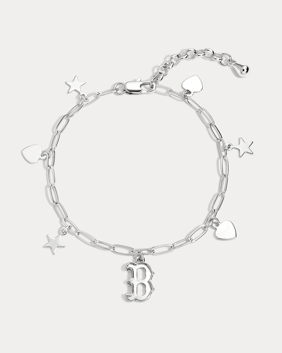 MLB Star + Hearts Logo Charm Bracelet - Silver — alternate angle