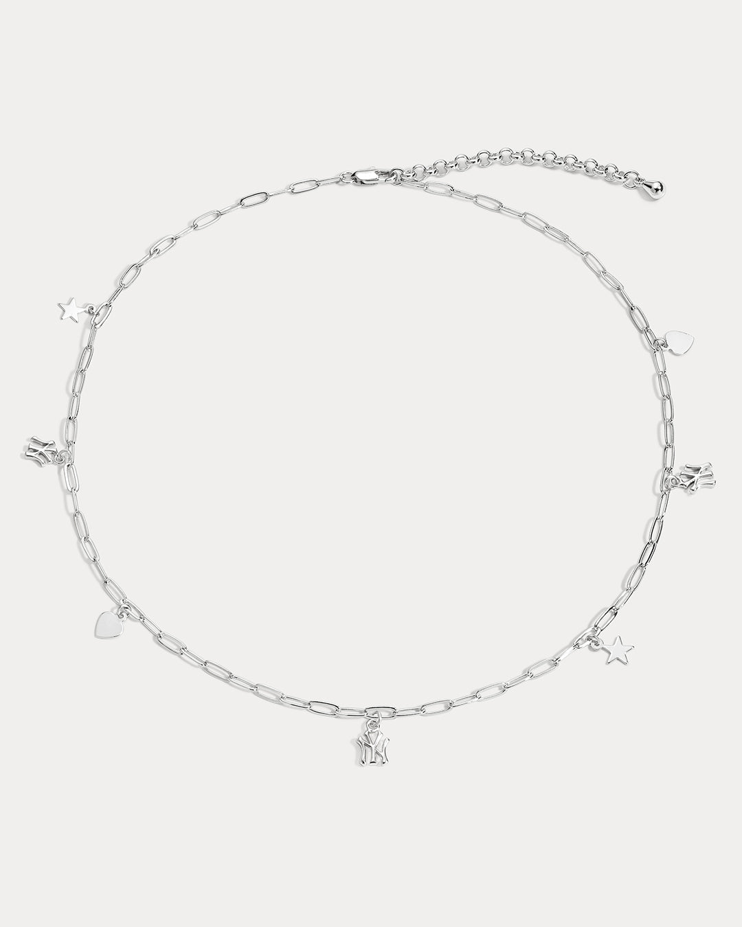 MLB Star + Hearts Logo Charm Necklace - Silver — alternate angle