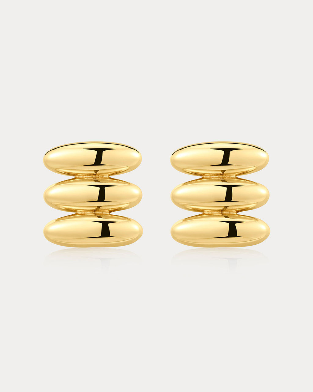 Milan Bead Stud Earrings in Gold