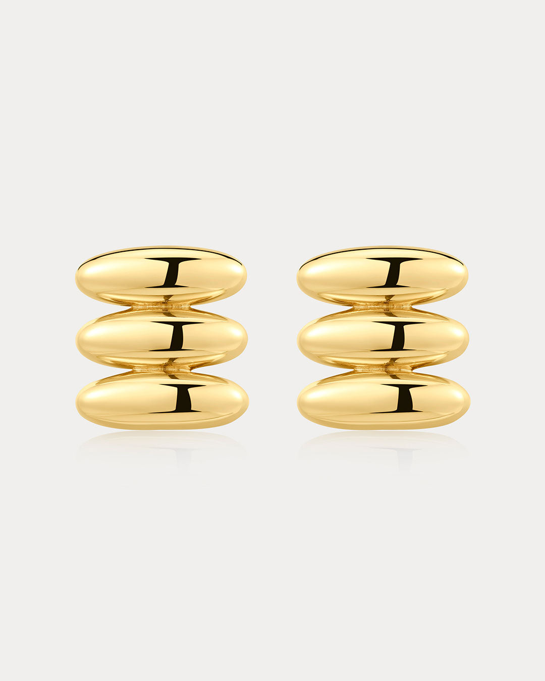 Milan Bead Stud Earrings in Gold
