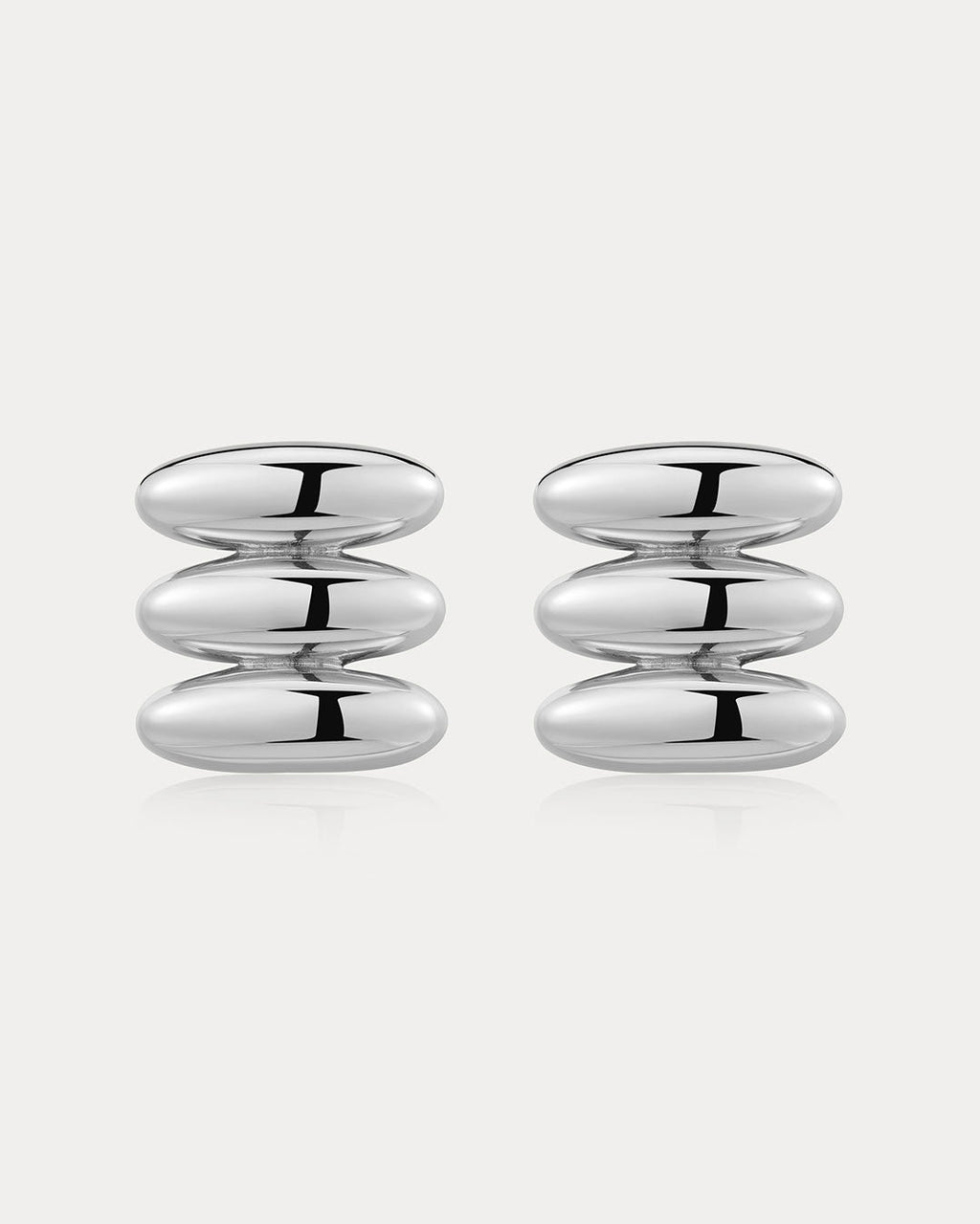 Milan Bead Stud Earrings in Silver — alternate view
