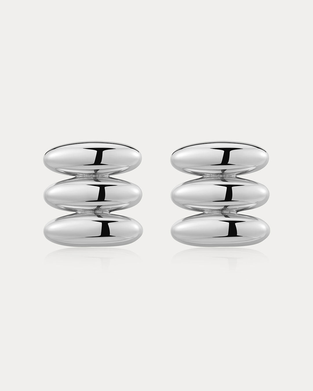 Milan Bead Stud Earrings in Silver — alternate view