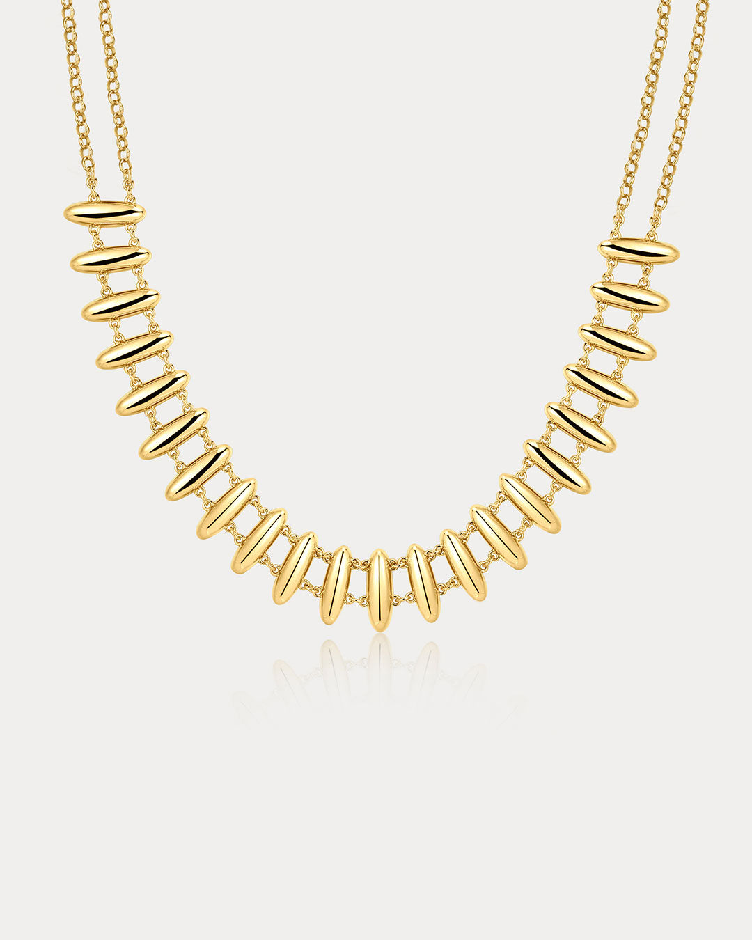 Milan Bead Stud Necklace in Gold