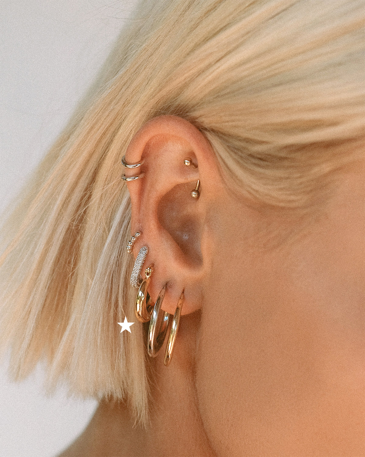 Mini Martina Hoops - Gold — another angle